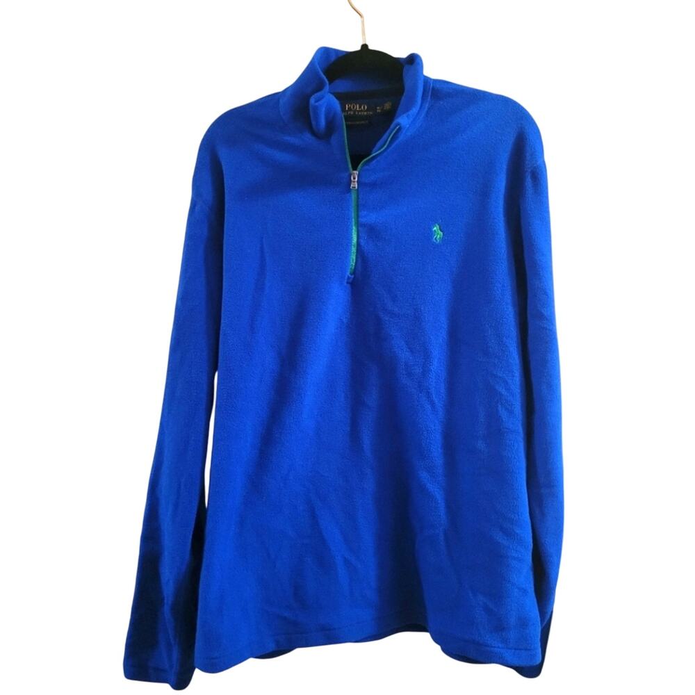 Polo Ralp Lauren Performance Mens Navy Blue 1/4 Zip Sweater Sweatshirt XL